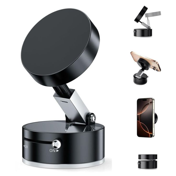 Pro Magnetic Vacuum Phone Holder [Strong Magnetic Grip]